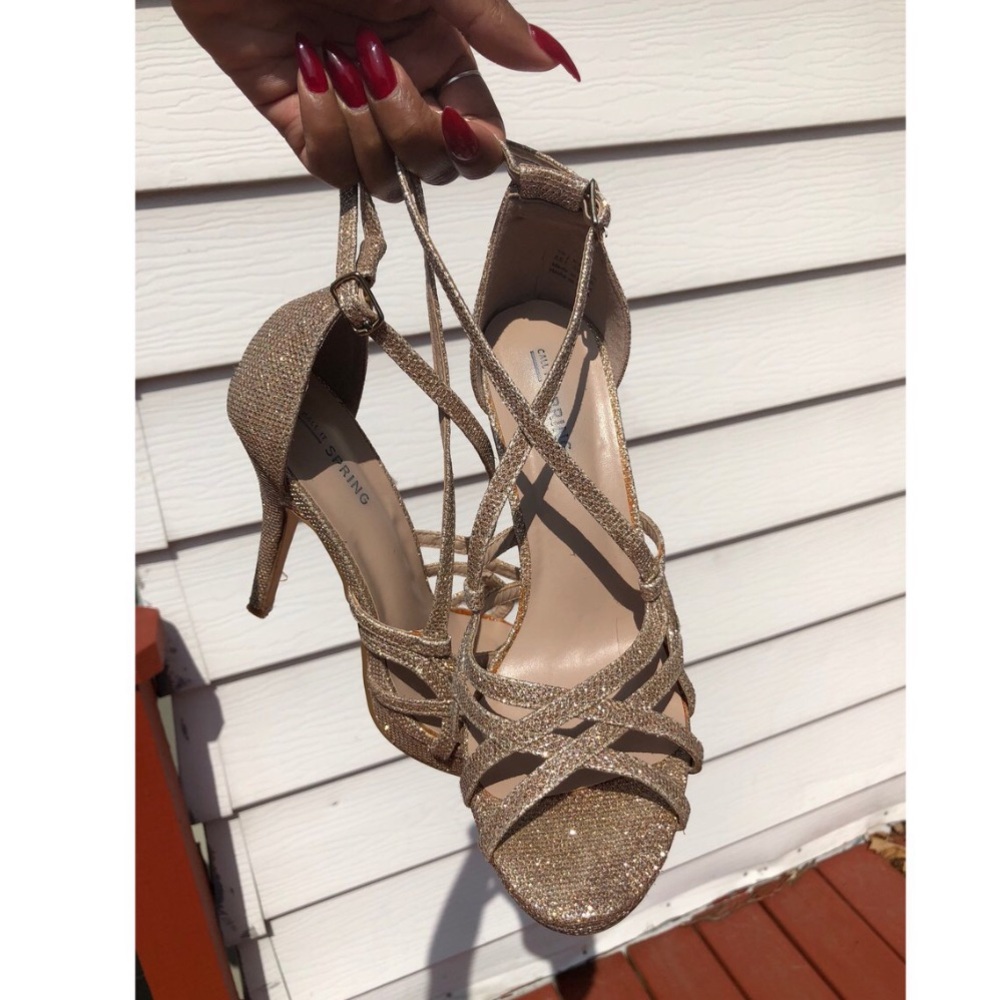 ( Perfect for Prom ) gold sparkly heels